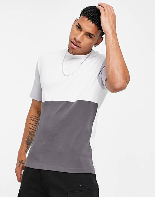 T-Shirts & Vests River Island slim fit city block t-shirt in white 