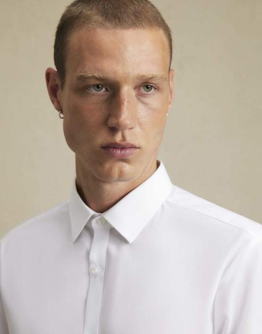 River Island Slim fit cotton blend shirt in white, 2 of 4