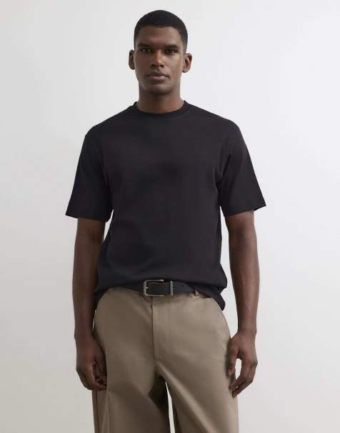 River Island Slim fit cotton crew neck t-shirt in black - view 1