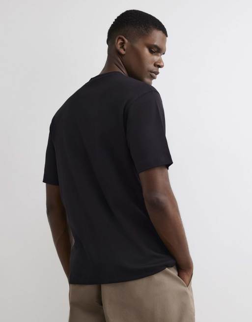 River Island Slim fit cotton crew neck t-shirt in black, 4 of 4