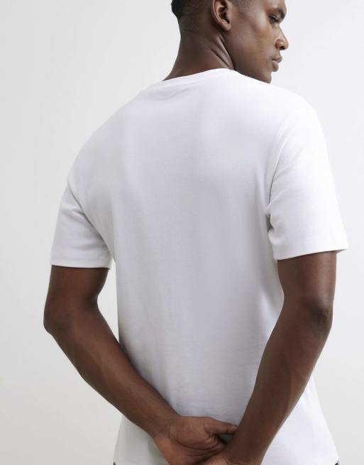 River Island Slim fit cotton crew neck t-shirt in white, 4 of 4