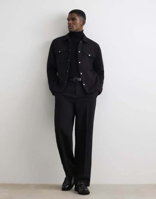 River Island Slim fit cotton roll neck jumper in black, 3 of 4