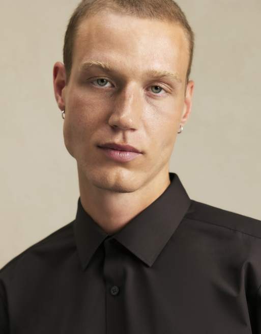 River Island Slim fit cotton shirt in brown - dark, 2 of 4