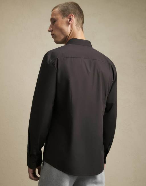River Island Slim fit cotton shirt in brown - dark, 4 of 4