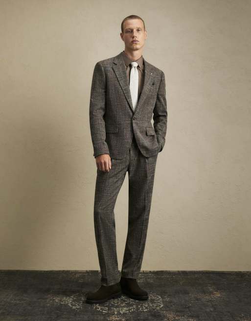 River Island Slim fit cotton shirt in stone, 3 of 4