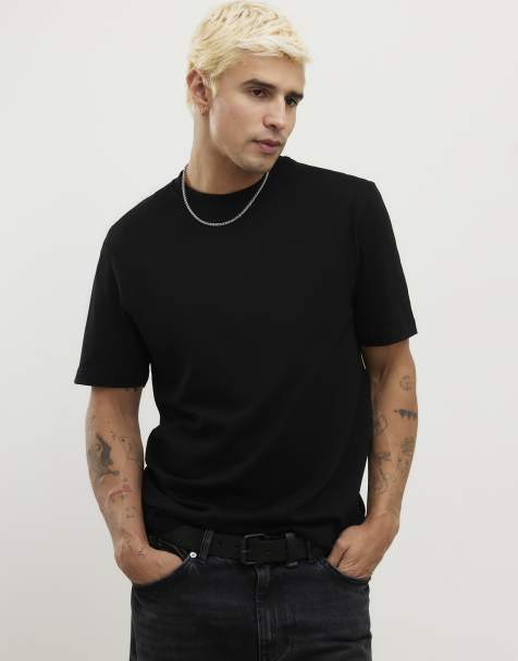 River Island Slim fit crew neck t-shirt 3 pack in black - view 1