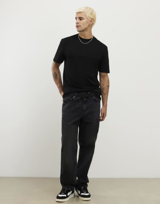 River Island Slim fit crew neck t-shirt 3 pack in black, 3 of 4