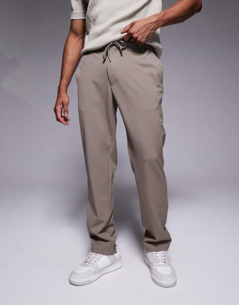 River Island slim fit decal sweatpants in beige - view 1