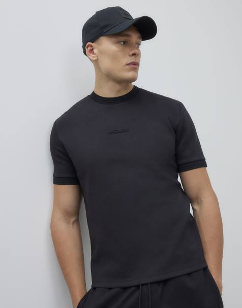 River Island Slim fit embossed mcmxi t-shirt in black - view 1