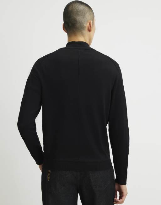 River Island Slim fit half zip jumper in black, 4 of 4
