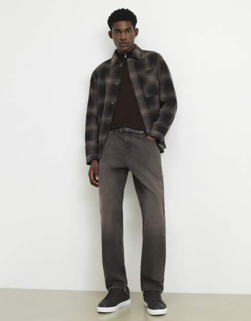 River Island Slim fit half zip jumper in brown, 2 of 4