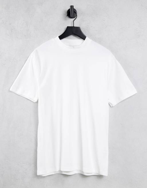 River Island slim fit high neck tshirt in white ASOS