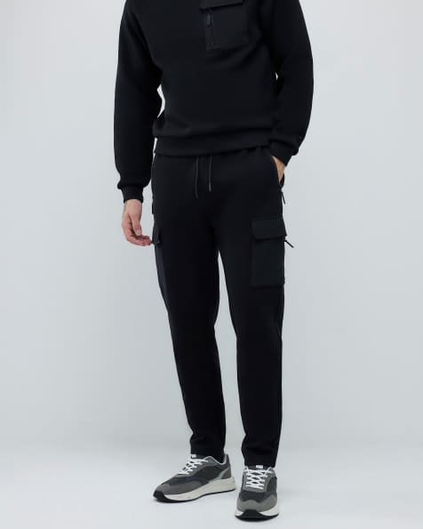 River Island Slim fit hybrid joggers in black - view 1