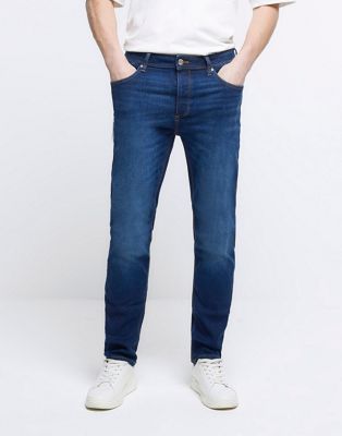River Island slim fit jeans in dark blue