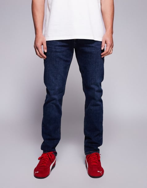 River Island slim fit jeans in dark blue - view 1