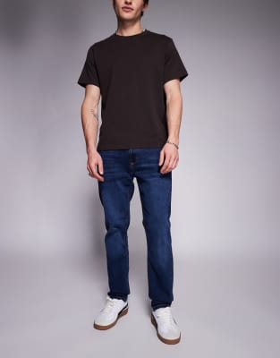 Slim Fit Jeans In Dark Wash Blue-Navy