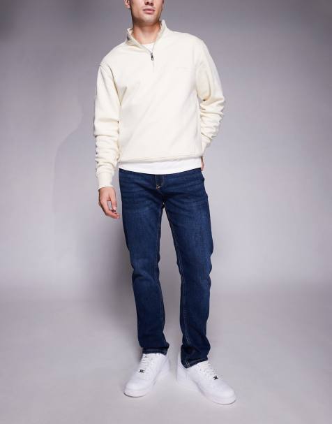 River Island slim fit jeans in dark wash blue - view 1