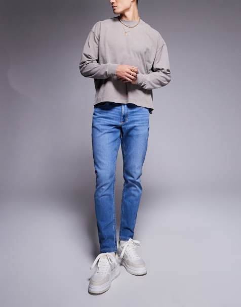 River Island slim fit jeans in medium blue - view 1