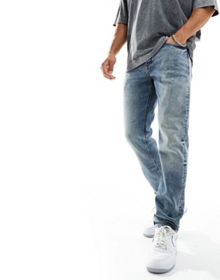 River Island slim fit jeans in mid wash blue