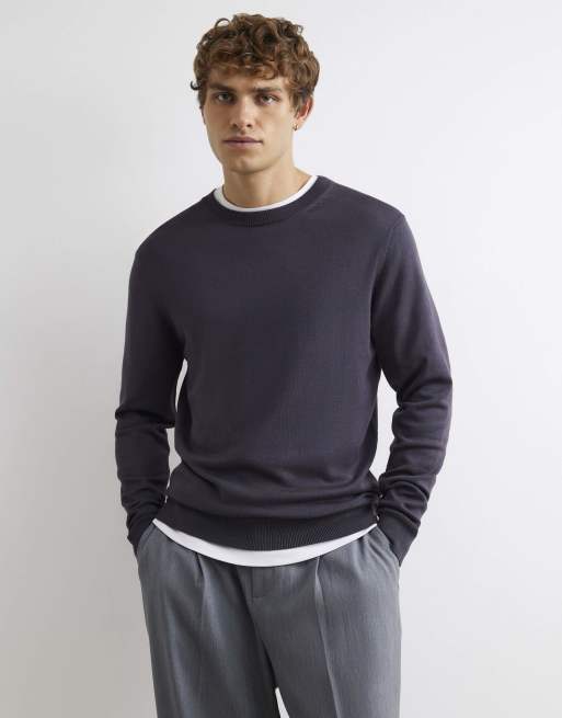 River Island Slim fit long sleeve jumper set in grey, 3 of 4