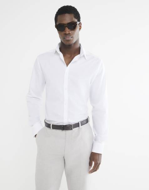 River Island Slim fit long sleeve shirt pack of 2 in white - view 1