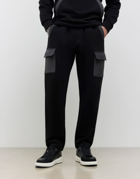 River Island Slim fit luminus joggers in black - view 1