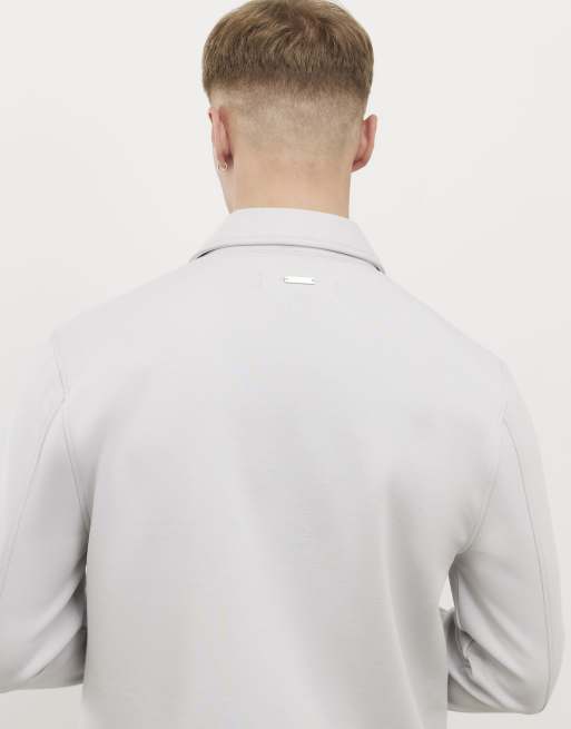 River Island Slim fit overshirt in grey, 3 of 4