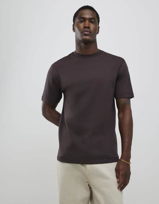 River Island Slim fit pack of 4 t-shirts in blue green pink & brown, 4 of 4