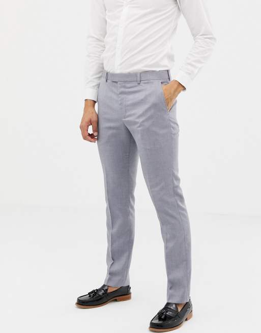 River Island - Blauwgrijs skinny-fit kostuum van wolmix, 2 van 3