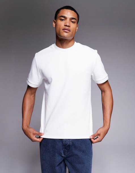 River Island slim fit scuba t-shirt in white - view 1
