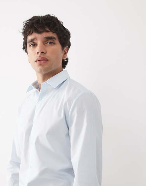 River Island slim fit shirt in light blue, 4 of 5