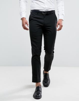 River Island slim fit smart trousers in black