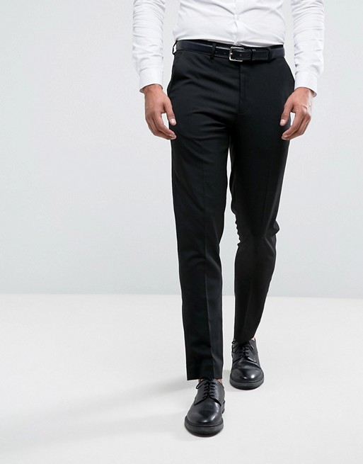 River Island slim fit smart trousers in black | ASOS