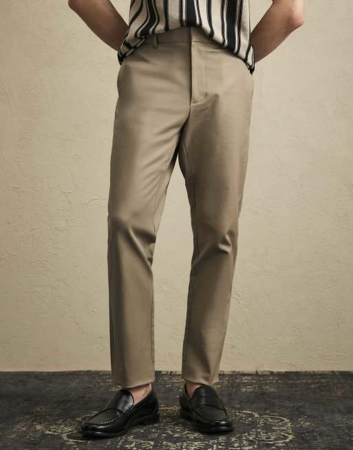 River Island Slim fit stretch chino trousers in beige, 3 of 4