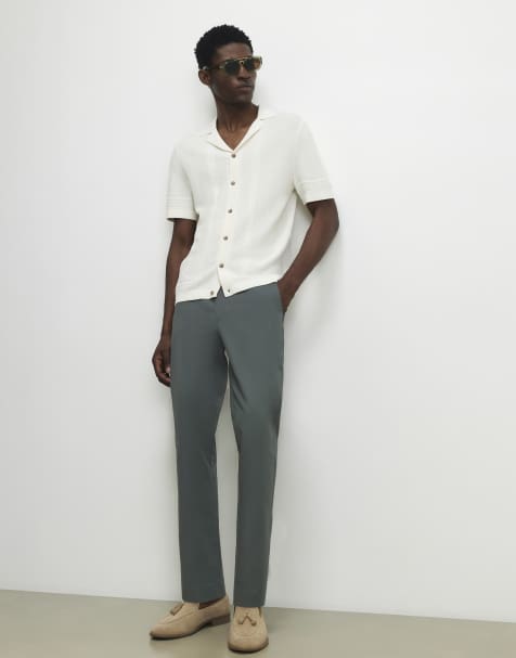 River Island Slim fit stretch chino trousers in khaki - view 1