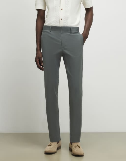 River Island Slim fit stretch chino trousers in khaki, 3 of 4