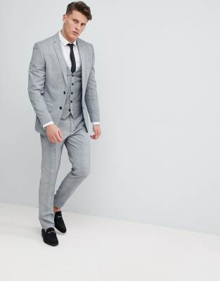 grey skinny fit suit