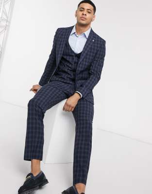 river island mens navy suit