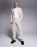 [River Island] River Island slim fit suit pants in beige check-Neutral 30S BEIGE
