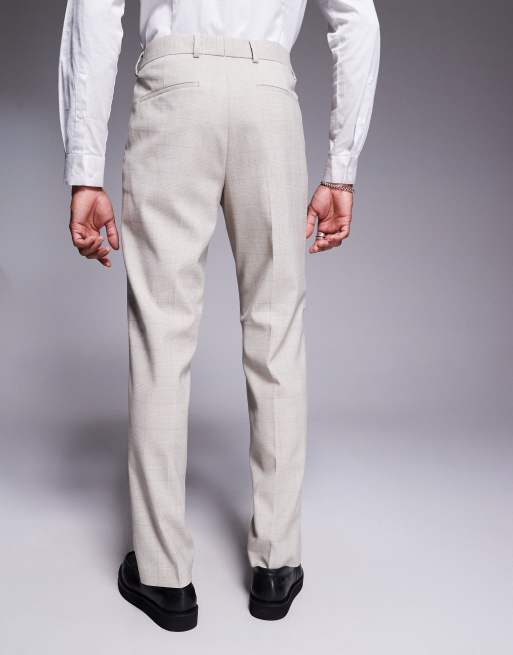 slim fit dress slacks Men's Slim-Fit Checkered Trousers