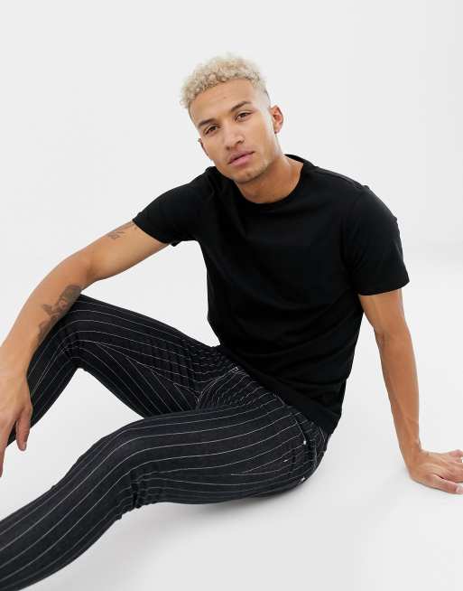 River Island slim fit tshirt in black ASOS