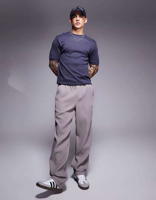 River Island - Slim-fit T-shirt in donkergrijs