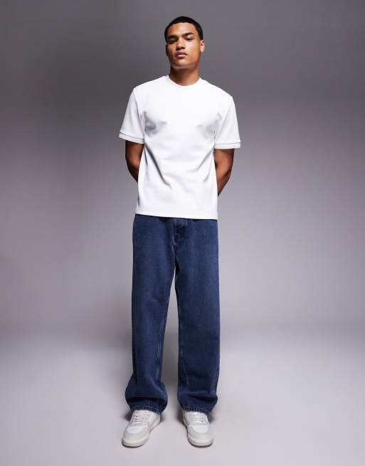 River Island - Slim-fit T-shirt van scubastof in wit, 2 van 5