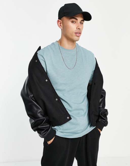 River Island - Slim fit T-shirt van slubkatoen in groen