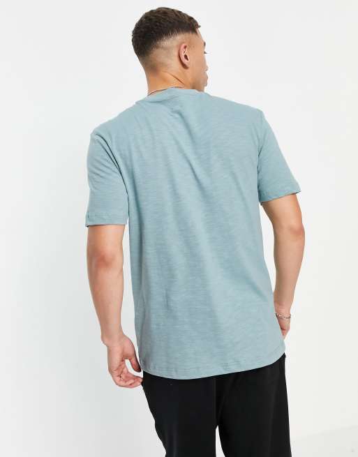 River Island - Slim fit T-shirt van slubkatoen in groen, 4 van 4