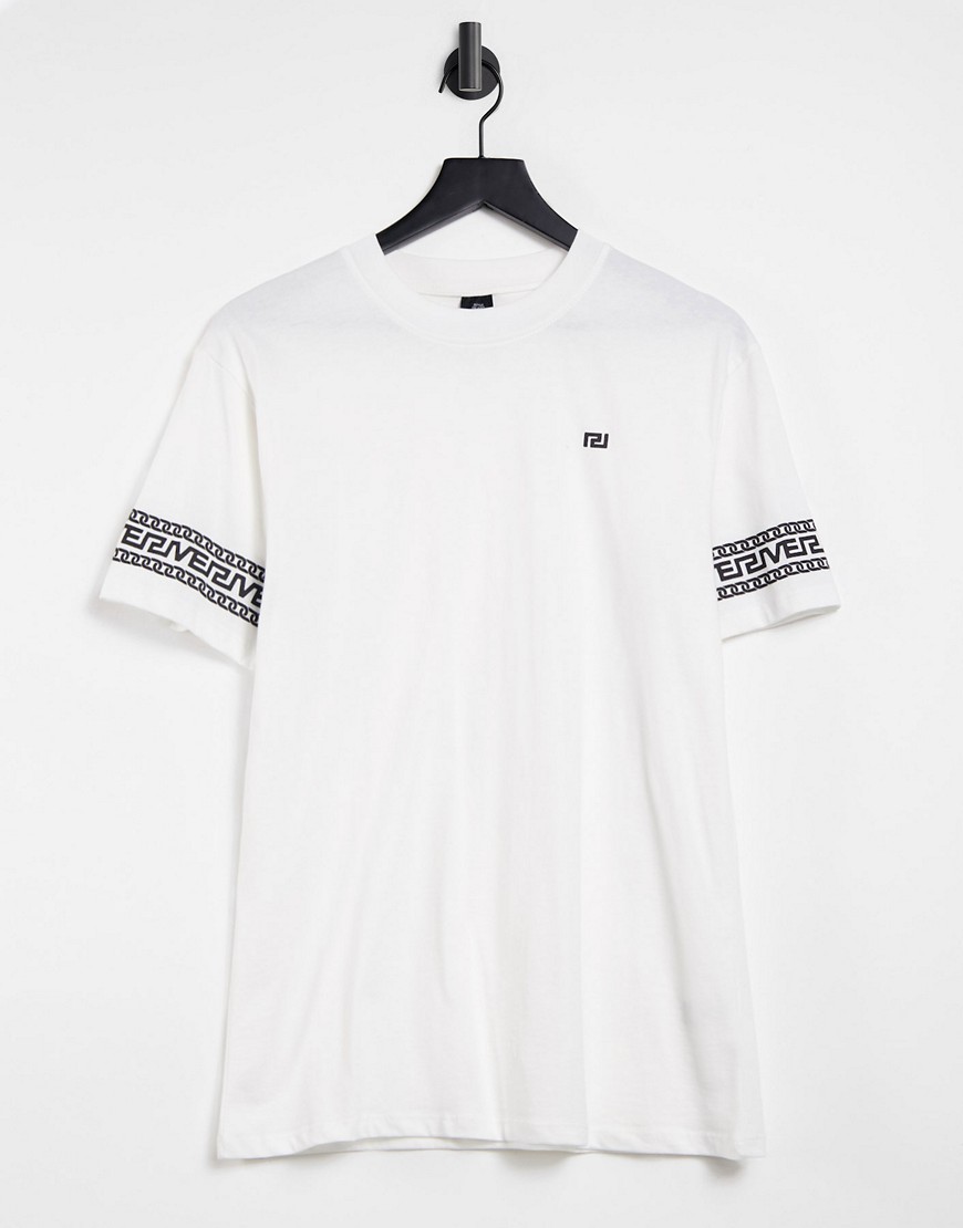 River Island slim fit t-shirt with monogram print in white