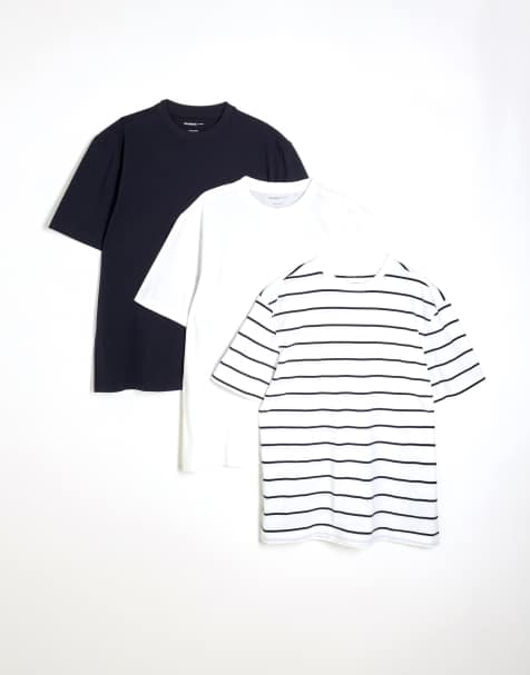 River Island Slim Fit T-Shirts 3 Pack in Multi - view 1