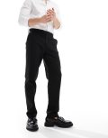 River Island slim fit tailored pants in black