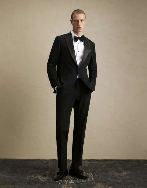 River Island Slim fit tailored suit trousers in black