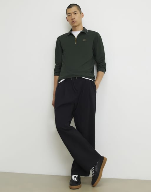 River Island Slim fit tipped polo shirt in green, 3 of 4